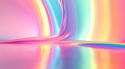 Canvas Print - Vibrant rainbow backdrop in 3D rendering and illustration