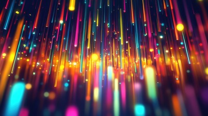 Poster - Vibrant shiny background featuring colorful glowing lights Glossy graphic illustration in 2D style
