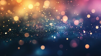 Poster - Vibrant shimmering out of focus backdrop resembling a night sky