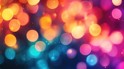 Poster - Vibrant blurred background featuring colorful bokeh lights