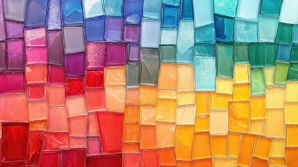 Poster - Vibrant abstract background featuring a colorful horizontal rectangle mosaic design