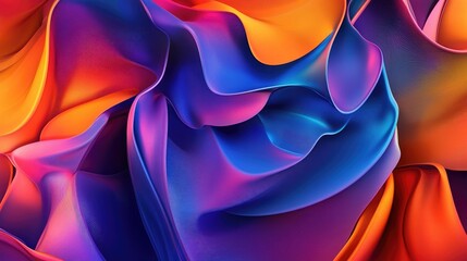 Canvas Print - Three dimensional abstract design with vibrant colors and shapes creating a dynamic visual experience that captures attention