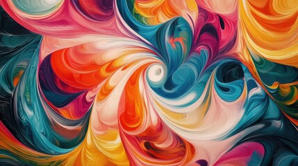 Poster - Whimsical swirling patterns in vibrant colors create an abstract visual experience