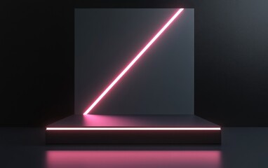 Aufkleber - Minimalist mockup stage for product display and branding featuring a zigzag box backdrop 3D rendering
