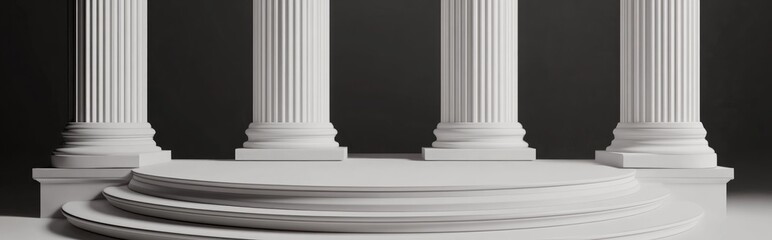 Aufkleber - Greek style podium pedestal with columns 3D rendering