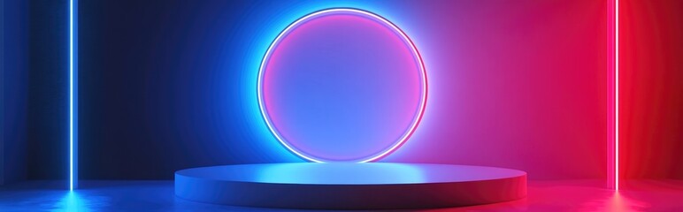 Poster - White circular podium for award presentation against a white backdrop ideal for showcasing products 3D rendering