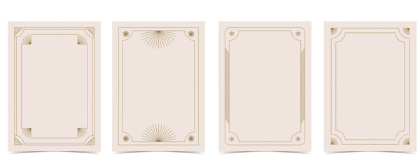 Wall Mural - vintage deco frame. abstract decoration template for a4 vertical design