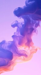 Aufkleber - A mesmerizing swirl of purple and orange hues, capturing the essence of abstract beauty in soft, flowing patterns.