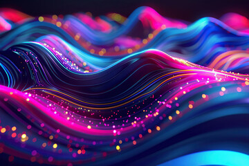 Wall Mural - Beautiful texture surface neon wave, design natural abstract background