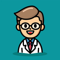 male doctor cartoon drawing vector.