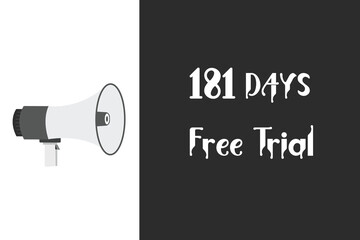 181 day free trial banner design. 181 days free banner background
