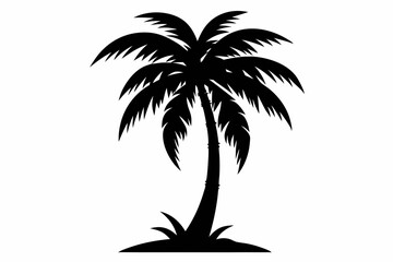 black silhouettes of a palm tree, palm tree svg, palm tree icon vector