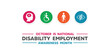 © juandy - National Disability Employment Awareness Month. Peoples and eye. Great for cards, banners, posters, social media and more. White background.