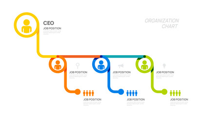 Wall Mural - Infographic template for organization chart with business avatar icons. vector infographic for business.