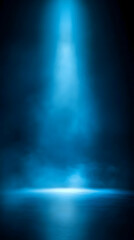 Sticker - A single spotlight illuminates a foggy blue surface.