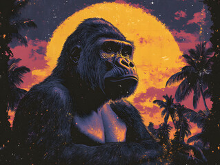 Wall Mural - Gorilla illustration