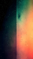 Poster - Abstract background with a gradient of teal, orange, and black colors.