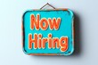 © HendraGalus - Retro style Now Hiring sign with vibrant colors on weathered background. Employment recruitment concept