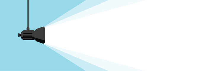 Wall Mural - vector flat spotlight on blue