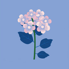 Poster - Elegant pink hydrangea illustration