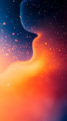 Canvas Print - Abstract background with orange and blue gradients and bokeh effect.