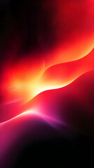 Canvas Print - Abstract background with red and orange glowing waves and dots.