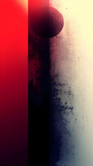 Poster - Abstract background with red, black, and white color gradients and a textured circle.