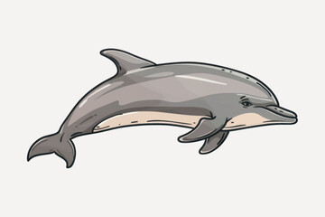 Poster - Illustrated dolphin swimming gracefully