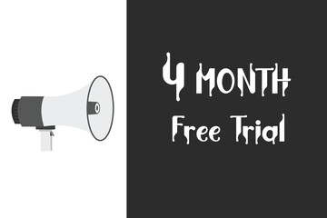 4 month free trial banner design. 4 months free banner background
