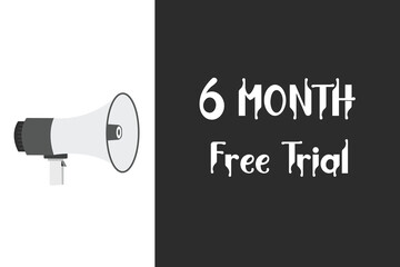 6 month free trial banner design. 6 months free banner background
