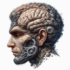 Wall Mural - the head of the brain