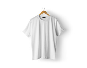 Blank white t-shirt on a white background, mock up, 3d illustration, 3d rendering, mockup