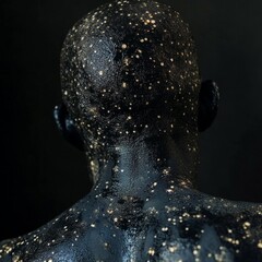 Wall Mural - close up of a black persons back covered in monkeypox rash. generative ai image, ai generative