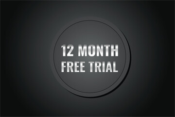 12 month free trial banner design. 12 months free banner background