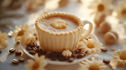 An espresso cup made of butter cookies