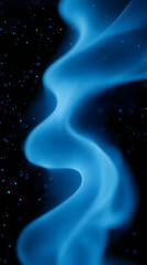 Wall Mural - Abstract blue wave with black background.