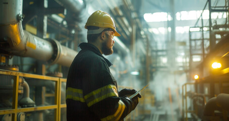 Industrial Worker in Factory Setting