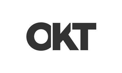 Poster - OKT logo design template with strong and modern bold text. Initial based vector logotype featuring simple and minimal typography. Trendy company identity.