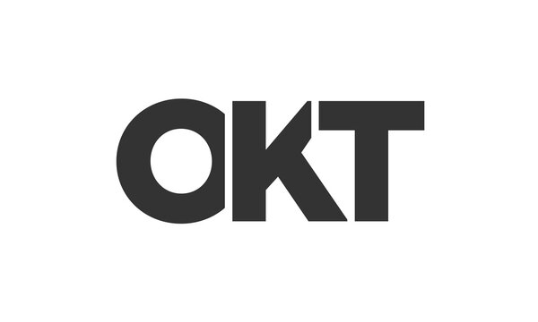 OKT logo design template with strong and modern bold text. Initial based vector logotype featuring simple and minimal typography. Trendy company identity.