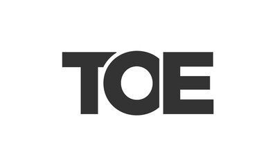 TOE logo design template with strong and modern bold text. Initial based vector logotype featuring simple and minimal typography. Trendy company identity.