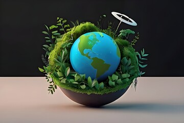 green earth globe Generative AI