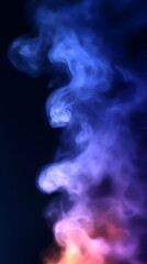 Sticker - Abstract colorful smoke swirling on a dark background.