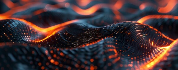 Interwoven 3D strands with glowing effect, 4K hyperrealistic photo