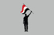 © Ahmed - A Man holding an Egypt flag, National Egypt flag Vector illustration, Flag of the Arab Republic of Egypt, Illustration Flag of Egypt, Symbol of patriotism and freedom, Egyptian sign, Africa
