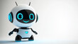 © Elmin - Smiling 3D AI robot, chat bot mascot on a white background. Represents AI, modern tech, and friendly support, capturing the essence of a GPT chatbot in a playful vector illustration.