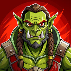 orc monster fantasy vector illustration