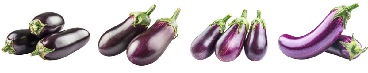 Poster - An eggplant isolated on a white background with a full depth of field