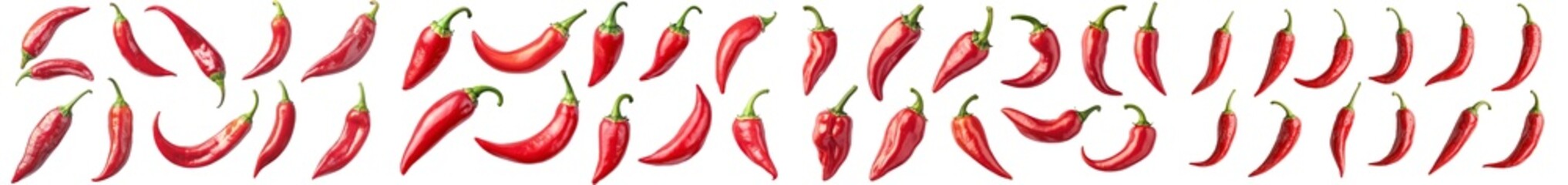 Poster - The red hot Chili Peppers are isolated on a white background, with full depth of field