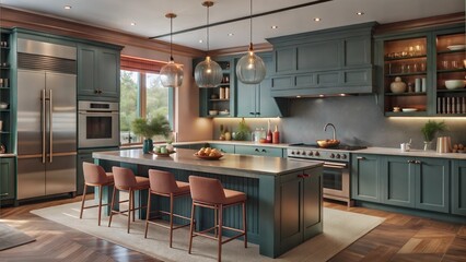 Poster - a luxurious and beautiful kitchen interior design