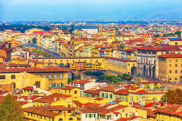 City view with Ponte Vecchio, Florence, Italy